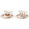 EASY LIFE Polar Express Set 2 Tazzine Caffe con Piattino 80ml Porcellana Tavola di Natale