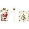 EASY LIFE Magic Christmas Set Tazza 300 ml con Cucchiaino e Sottobicchiere in Porcellana