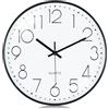 Lafocuse 30cm Orologio da Parete Moderno Silenzioso, Numeri 3D Nero Facile da Leggere, Bianco Orologio da Muro senza Ticchettio per Cucina,Camera da Letto,Soggiorno
