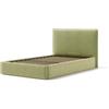 Letto piazza e mezza contenitore zoom in tessuto verde 120x190 cm cm
