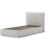 Letto singolo zoom in ecopelle colore bianco con rete e contenitore, 90x190 cm