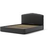 Letto matrimoniale contenitore moon in ecopelle nero 160x190 cm