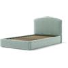 Letto piazza e mezza contenitore moon in tessuto celeste 120x190 cm