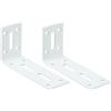 QUARKZMAN Staffe Angolari Regolabili, 2 Pezzi 120 x 60 x 40 Mm in Acciaio Inossidabile, Angolo a L a 90 Gradi, Staffa di Rinforzo con Fessure per Riparazione Mobili, Bianco