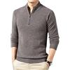 keusyoi Maglione di lana solido da uomo Inverno Tinta unita Mezzo dolcevita Cerniera Pullover lavorato a maglia Maglioni da uomo