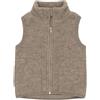 Engel, Gilet in pile per bambini con chiusura lampo, 100% lana (lana merino kbT), noce, 104