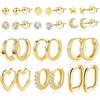 ASH'S CHOICE Set Orecchini a Cerchio per Donne Ragazze,14K Piccoli Orecchini a Cerchio in Oro Lucido con CZ Huggie Confezione di Piccoli Orecchini a Cartilagine Regali