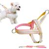Pawsailor Anti-Tiro Regolabile Pettorina per Cani con Guinzaglio Impugnatura Morbida Imbottita Pettorina Cane Anti-Fuga A Strisce Colorate Easy Walk Pettorina Cani di Piccola e Media Taglia Rosa L