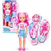 Nancy - Bubble Gum Summer Pack, bambola Capelli Rosa Semirraccolti in due trecce, con infradito per ragazza a Gioco con la bambola. Da 3 anni, Famosa (NAC71000)