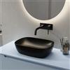 Parama Lavabo da appoggio slim di forma rettangolare 46,5x33x13,5 cm Nero opaco