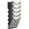 helit H6103108 - Portadepliant da parete the grid wall DIN A4 | 5 tasche, grigio trasparente per volantini, opuscoli e documenti in formato verticale