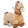 AIYAPLAY Cavallo Cavalcabile Elettrico 6V per Bambini da 18-36 Mesi con Ruote in PU e Musica, Marrone