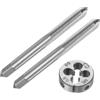 QUARKZMAN Set di 3pz Maschio e Filiere, Metrico M6 x 0.5 Maschio Filettatura e Filiere Rotondo, Kit di Attrezzi per Filettatura e Maschiatura per Riparazione di Dadi Viti
