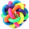 NUXIE Giocattolo per giocare per cani palla di gomma con campanellino a treccia 6cm