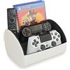 Connected Essentials Video Game Controller Holder, Remote Control Holder and Charging Station for PS4, PS5 and Xbox Controllers and Nintendo Switch - Park & Play, White by Connected Essentials