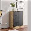 DEGHI Madia 79x88h cm in legno antracite e rovere aystar con 1 anta e 4 cassetti - Aubin