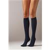 Calzedonia Calze Lunghe A Costine Con Cashmere Blu