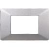 ETTROIT PLACCA PLASTICA 3 MODULI SILVER COMPATIBILE VIMAR PLANA