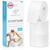 Health Press® Sport Tape - 3 Rotoli (3,8 cm x 10 m) | Nastro Sportivo Professionale Strappabile - Tape Bianco per Articolazioni, Muscoli e Legamenti | Tape Atletico Medico per Tutti gli Sport