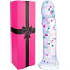 hainuo Grande dildo realistico in gelatina colorata da 21 cm, grande dildo in silicone trasparente, senza palle, con potente ventosa, sesso anale, giocattolo sessuale per adulti, per donne lesbiche