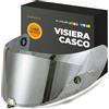 Everalo Visiera Compatibile con HJC RPHA 70, RPHA 11 - HJ26 - HJ-26ST (Argento Cromo)