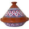 Generico La Maison Unique: Tajine Terracotta Marocchina Tunisina Diametro 32cm Pentola a Pressione Con Coperchio Piatto Etnico Marocchino Cucina Salutare - Qualità Premium - Rosso