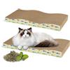 Nobleza Tiragraffi per Gatto con Canapa Naturale e Cartone Denso， 2 Pezzi Tiragraffi per Gatti Cartone Ondulato， con Sacchetto di Erba gatta in Regalo