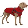 Flamingo Cappottino cane - Flamingo Duker Rosso 50cm - in poliestere, resistente all'acqua, interno in pile, chiusura con zip, elastico sul petto per una vestibilità perfetta