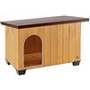 Ferplast BAITA 80 Casetta per Cani in Legno FSC - Tetto Apribile, Impermeabile & Anti-UV - Spiovente, con Chiusura - Porta Antimorso in Alluminio - Piedi Isolanti - 95,5 x 65 x h 65,5 cm