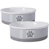 Bone Dry Paw & Patch - Collezione di Animali Domestici in Ceramica, Grande, 19 x 6 cm, Grigio, 2 Pezzi