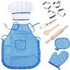 NIWWIN Set da Cuoco per Bambini - 11 Pezzi Costume da Cucina Kit di Finzione per Ragazzi e Ragazze - Gioco di Ruolo Set da Cucina e Cottura