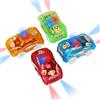 sikkeby 4 pezzi macchinine,Tracks Cars Magic Race,pista giocattolo per auto con 5 luci LED lampeggianti e adesivi fai da te, giocattoli per bambini per età 3, 4, 5, 6, 7, 8 bambini