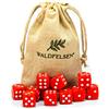 Waldfelsen Dadi 12 pezzi, 16mm, Acrilico, Cubi, Rosso, Set di accessori da gioco