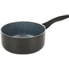 Crealys 529581 - Casseruola in alluminio AUTAN Ø 20 cm H 9 cm - Rivestimento antiaderente sano in ceramica effetto pietra - Colore grigio - Manico termoresistente in silicone - Tutti i fornelli