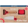 Opinel - Set da Cucina per Bambini Le Petit Chef - Coltello, Pelapatate e Proteggi Dita - A Partire da 7 Anni - Garanzia a Vita - Fabbricazione Francese - Rosso