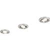 Zarivy Confezione da 3 anelli da incasso oscillanti di 9 cm di diametro in elegante nichel opaco. Perfetto per illuminare e dare un tocco moderno ai tuoi ambienti. Design minimalista e funzionale.