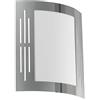Eglo City Lampada da Parete, 1x 15W, Attacco E 27 Lampadina Non Inclusa, IP33. 24 x 27 cm, in Acciaio Inox e Plastica Bianca