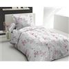 Home Linge Passion | Copripiumino - 2 pezzi, 100% cotone, 57 fili, 1 persona, 140 x 200 cm, pompadour rosa bianco sporco e rosa