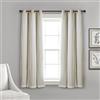 Lush Decor Coppia di tende trasparenti con occhielli e fodera oscurante isolante, 96,5 cm di larghezza x 160 cm di lunghezza, color grano, con rivestimento trasparente, eleganti tende oscuranti per