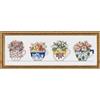 Janlynn Row of Teacups Counted Cross Stitch Kit-20X5 14 Count