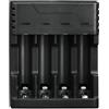 Brightium Caricatore USB multiporta, ideale per 4 batterie AA/AAA. Potente e compatto, facilita la ricarica simultanea. Perfetto per l'uso a casa o in viaggio, mantenendo i tuoi dispositivi sempre pronti.