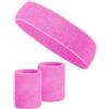 BALINCO Set di 3 pezzi con 2x fasce per i polsi + 1x fascia per la testa per donne e uomini (rosa)