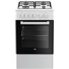 Beko - FSS52020DW - Cucina 50x60, Forno Elettrico Statico + Piano con 4 bruciatori a gas e griglie a piattina, Classe A, Controllo Meccanico, Colore Bianco, Dimensioni HxLxP: 85,0 x 50,0 x 60,0