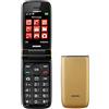 Brondi Magnum 4 Telefono Cellulare Maxi Display, Tastiera Fisica Retroilluminata, Dual Sim, 1.3 MP, Li-ion 800 mAh, Flip Attivo, Gold