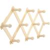 Ichigo Ichie Appendiabiti da parete estensibile in legno, pieghevole, a fisarmonica, con 10 ganci, ideale per appendere vestiti, borse, zaini e cappello
