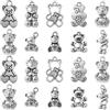 UR URLIFEHALL 100 ciondoli a forma di orso in argento antico, 10 stili tibetani per fai da te, decorazione regalo