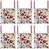 Home Tresor - Cuscini per Sedia Cucina Natalizi, Set Cuscini Sedie Natale, Morbida Imbottitura in Microfibra, Coprisedia Natalizi Reversibili, 40x40 cm, Made in Italy Palle, Set 6 Coprisedia
