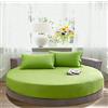 KXCAQ Lenzuolo morbido cotone rotondo lenzuolo con angoli tinta unita copriletto rotondo set biancheria da letto coprimaterasso coprimaterasso lenzuolo morbido 200x200 cm verde