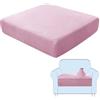 SHUOJIA Fodere per Cuscini per Divani, Protezioni per Cuscini per Sedili in Tessuto di Velluto Elasticizzato,Cuscino per Divano Fodera per mobili Coprisedile per Divano (Pink,1-Seater)