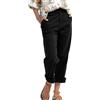 Generico Pantaloni Donna Eleganti Vita Alta Frend Lines FlexiPants Pantaloni Elasticizzati a Vita Alta Casual da Donna con a Gamba Dritta per Tempo Libero Pantaloni Neri Donna Skinny Jeans (Black, M)